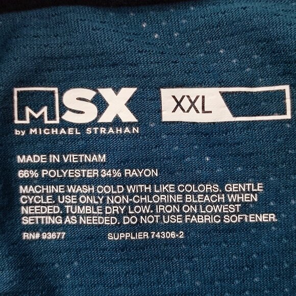 MSX by Michael Strahan polo shirt men's size XXL teal lightweight short sleeve - Picture 4 of 11